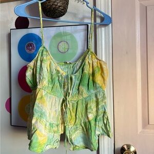 American Eagle Outfitters Green and Yellow Camisole